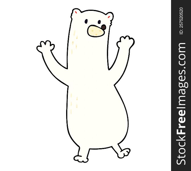 Quirky Comic Book Style Cartoon Polar Bear