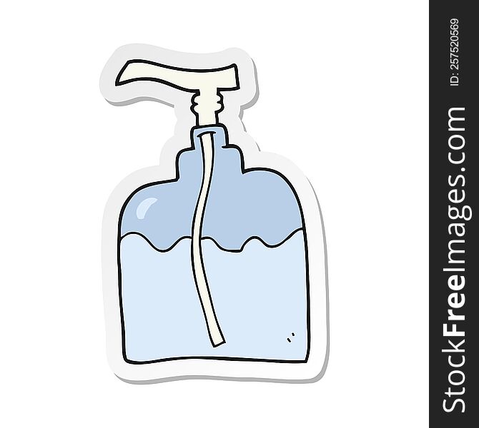 sticker of a cartoon pump bottle