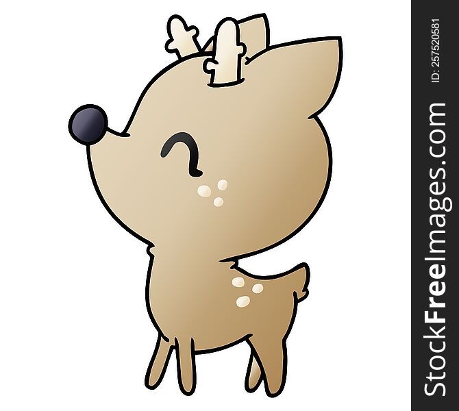 gradient cartoon illustration of  kawaii cute deer. gradient cartoon illustration of  kawaii cute deer