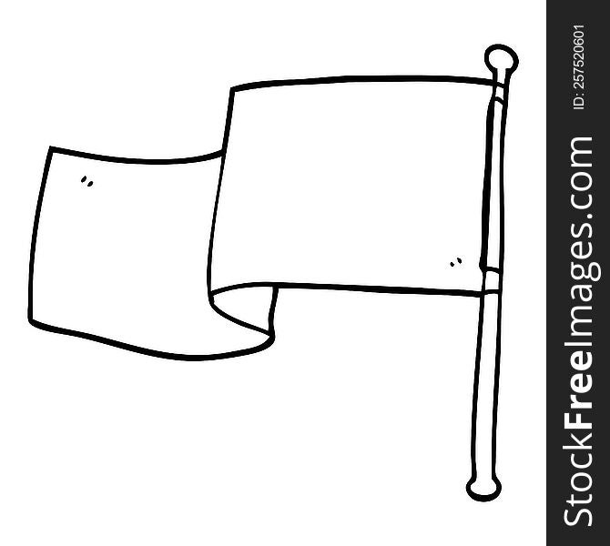 line drawing cartoon red flag