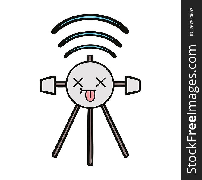 cute cartoon of a satellite. cute cartoon of a satellite