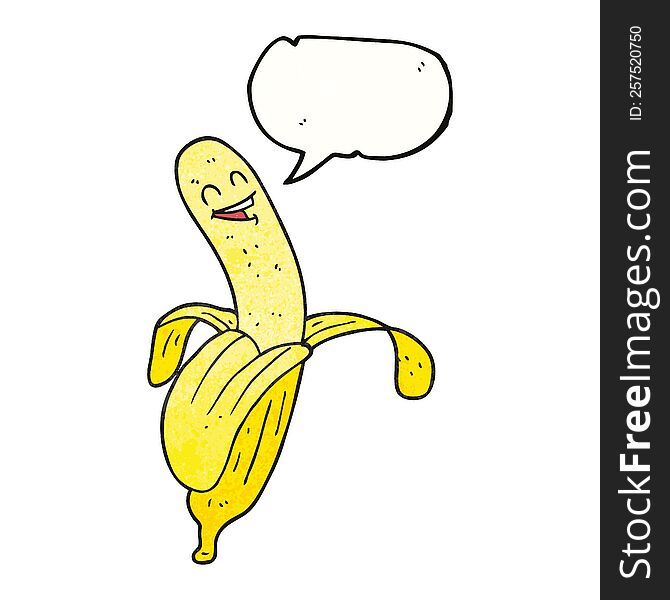 Speech Bubble Textured Cartoon Banana