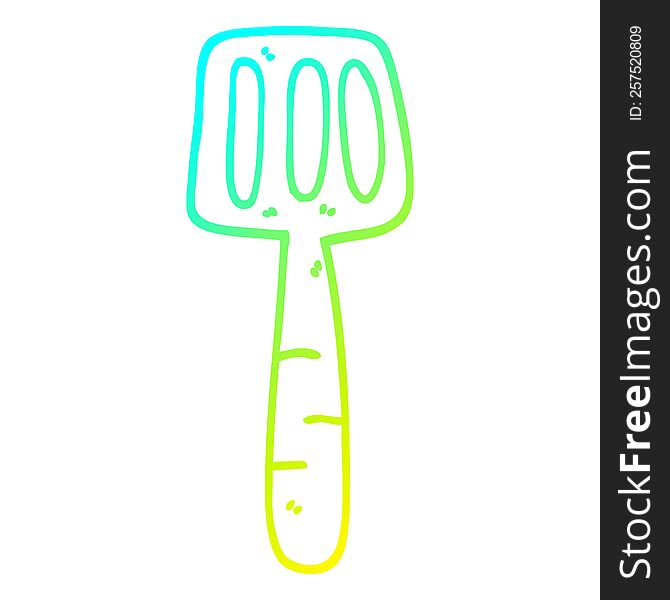 cold gradient line drawing of a cartoon food spatula