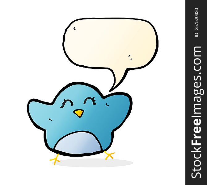 Cartoon Bird With Speech Bubble