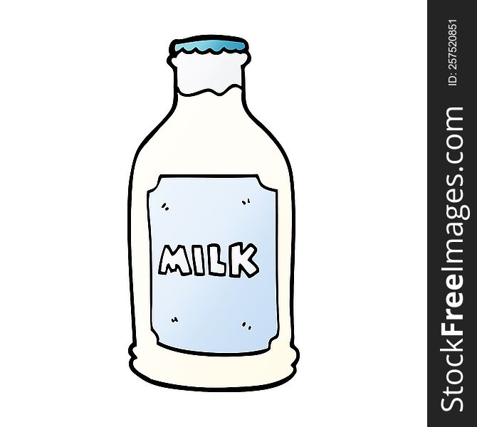cartoon doodle milk bottle