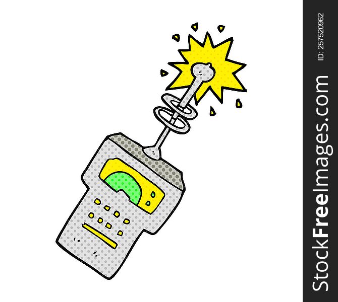 freehand drawn cartoon futuristic scanner