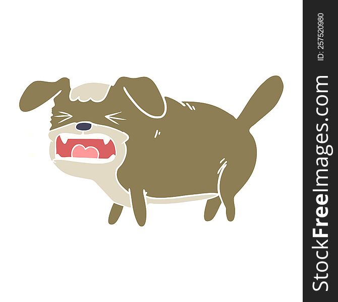 Flat Color Style Cartoon Dog Barking