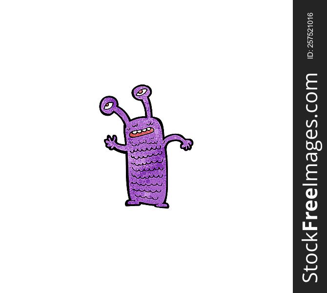 Cartoon Friendly Alien Monster