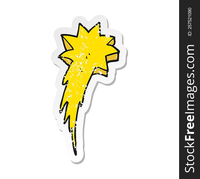 Retro Distressed Sticker Of A Cartoon Shooting Star Symbol
