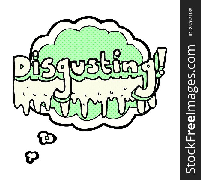 freehand drawn thought bubble cartoon disgusting symbol