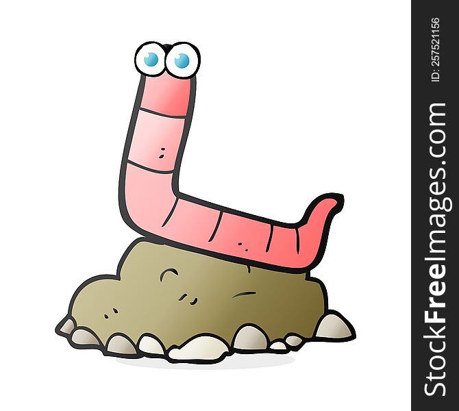 freehand drawn cartoon worm