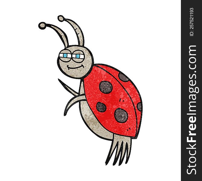 freehand drawn texture cartoon ladybug