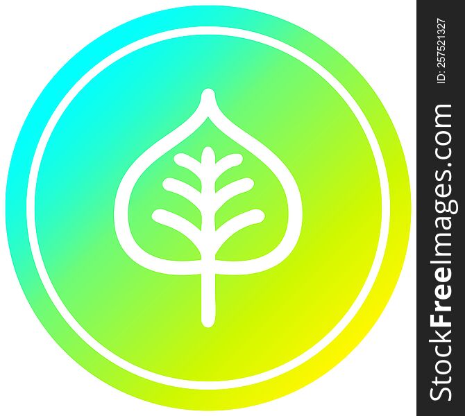 natural leaf circular icon with cool gradient finish. natural leaf circular icon with cool gradient finish