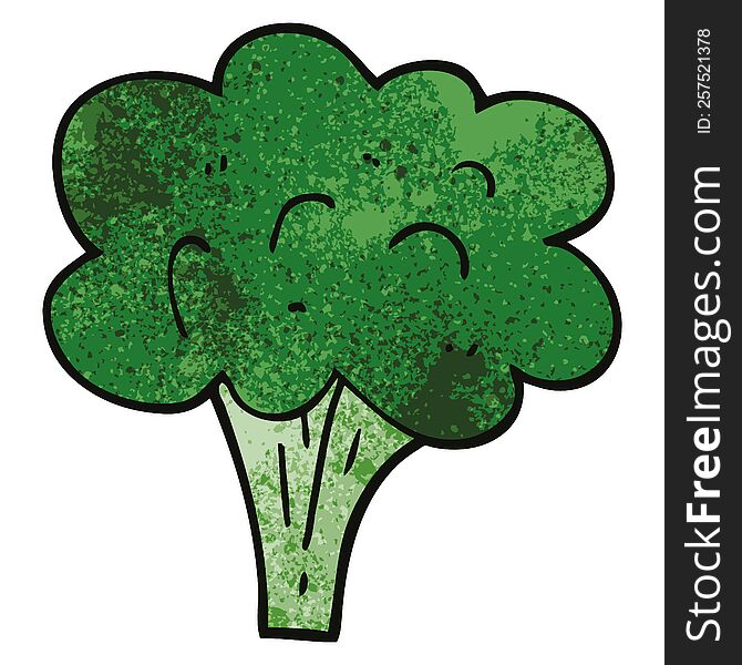 cartoon doodle broccoli stalk