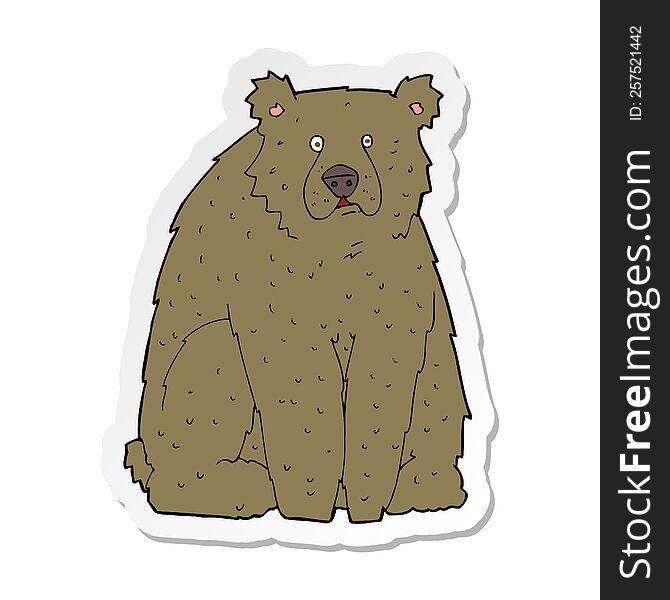 Sticker Of A Cartoon Funny Bear