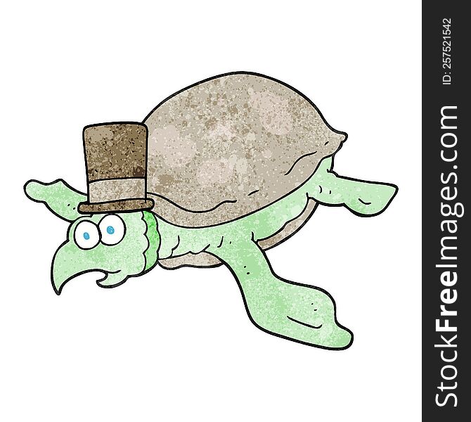 freehand textured cartoon turtle