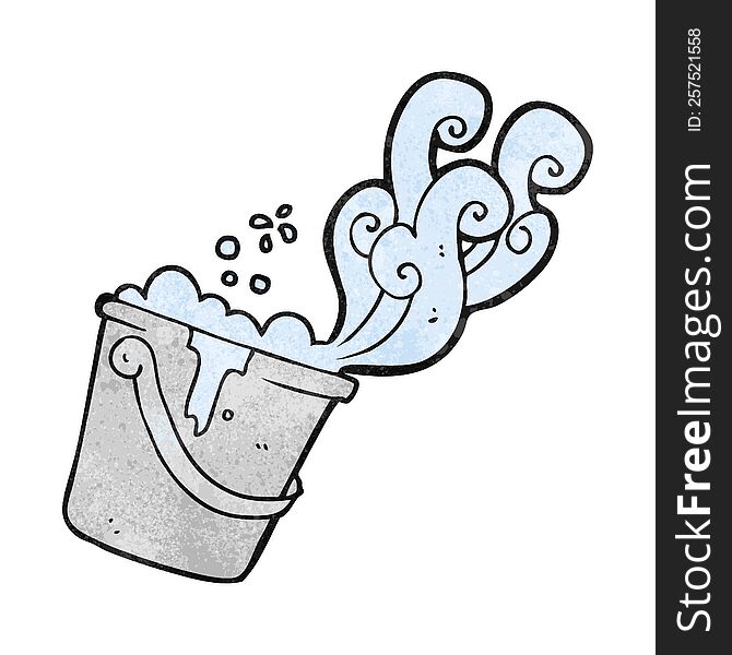 freehand drawn texture cartoon cleaning bucket