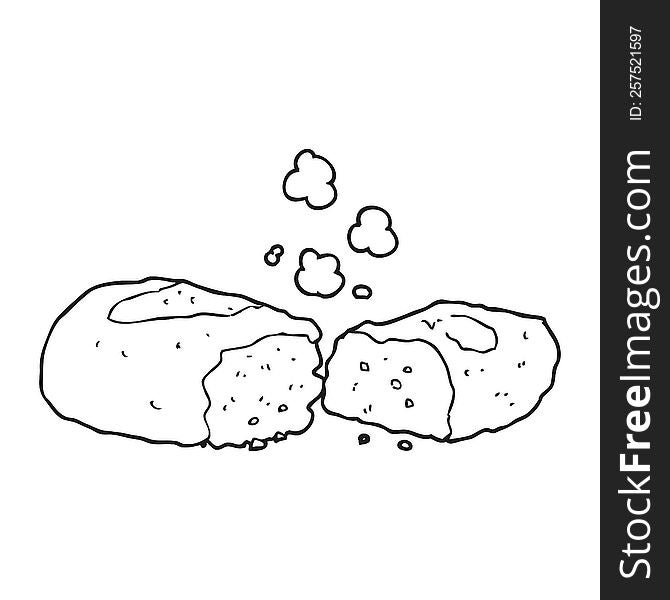 black and white cartoon bread