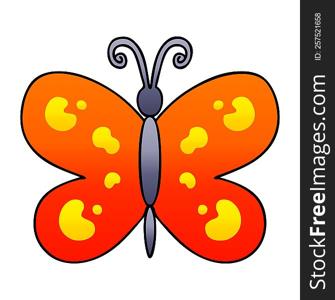 Quirky Gradient Shaded Cartoon Butterfly