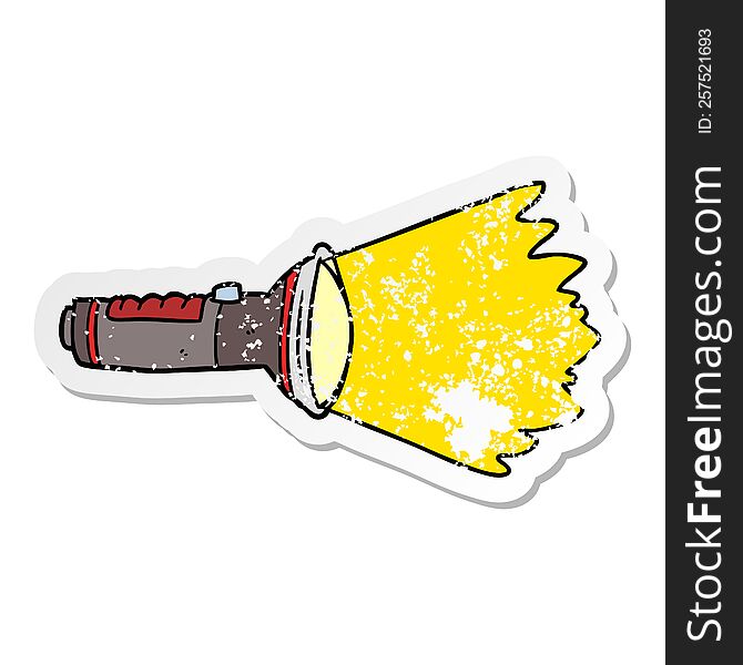 distressed sticker of a cartoon electric torch