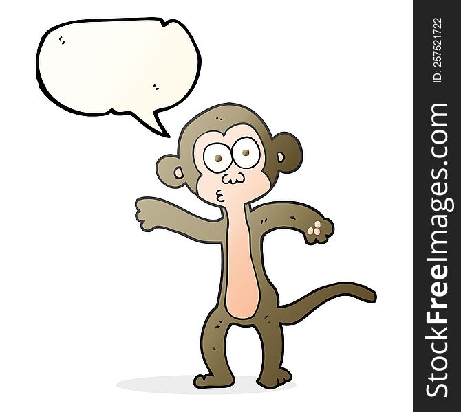Speech Bubble Cartoon Monkey