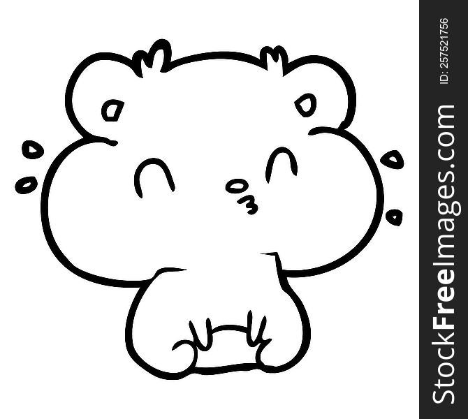 line drawing of a hamster with full cheek pouches. line drawing of a hamster with full cheek pouches