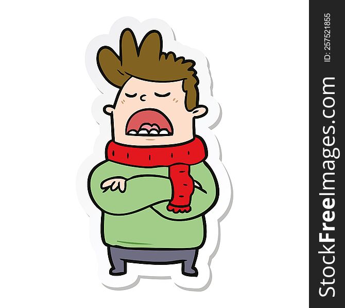Sticker Of A Cartoon Obnoxious Man