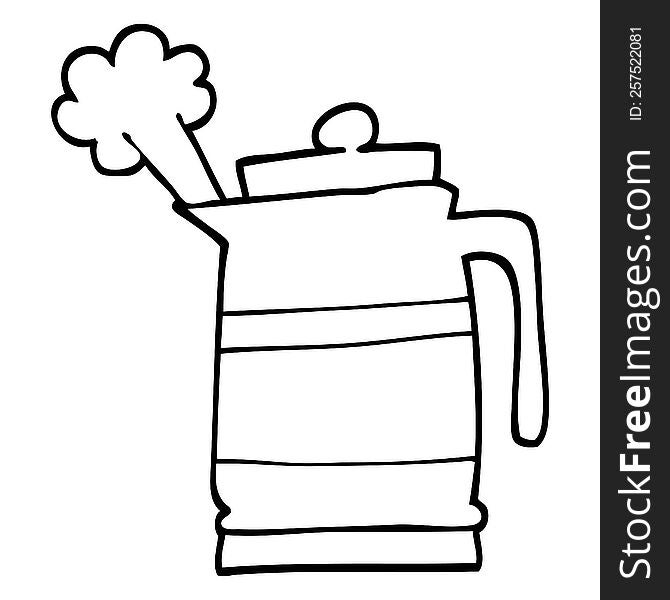 Black And White Cartoon Kettle