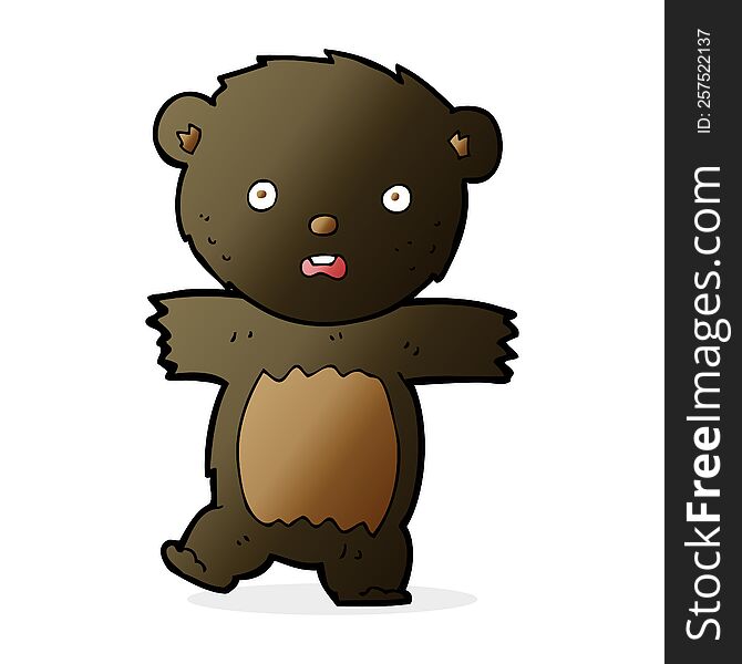 Cartoon Shocked Black Bear Cub