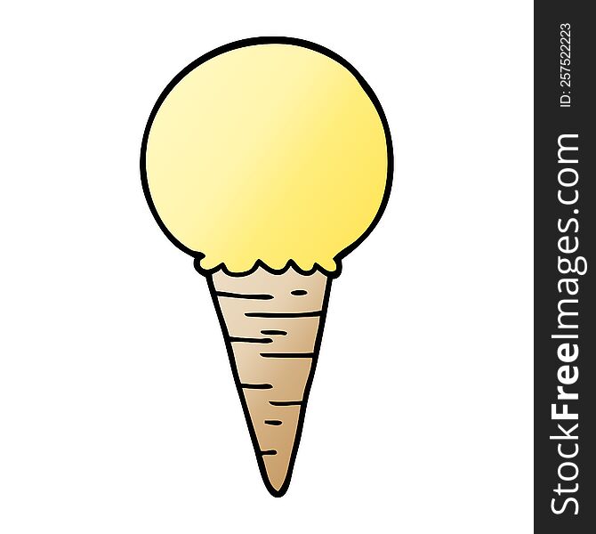 cartoon doodle ice cream cone