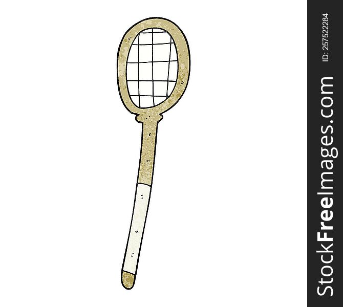 freehand textured cartoon tennis racket