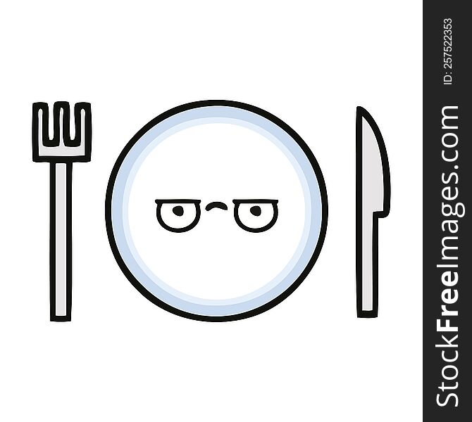 cute cartoon of a dinner plate. cute cartoon of a dinner plate