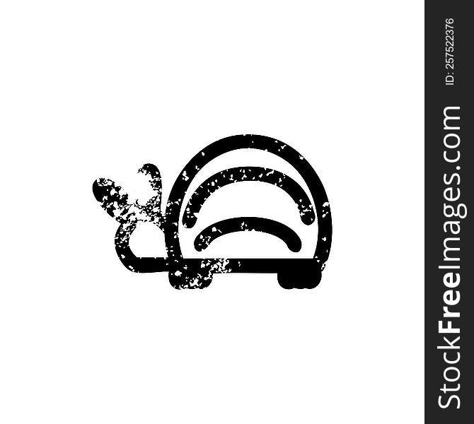 cute beetle distressed icon symbol