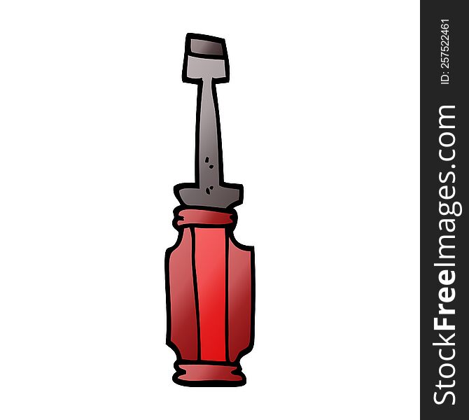 cartoon doodle screwdriver tool