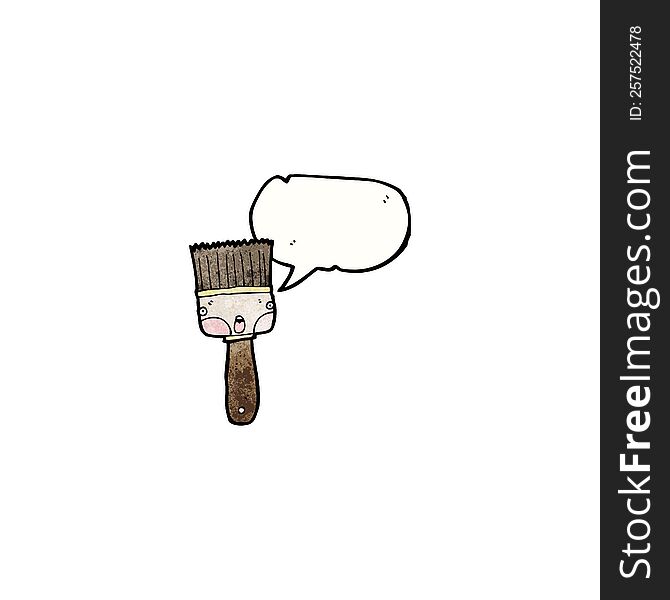 cartoon paintbrush with speech bubble