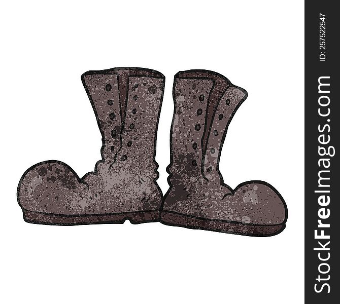 freehand textured cartoon shiny army boots