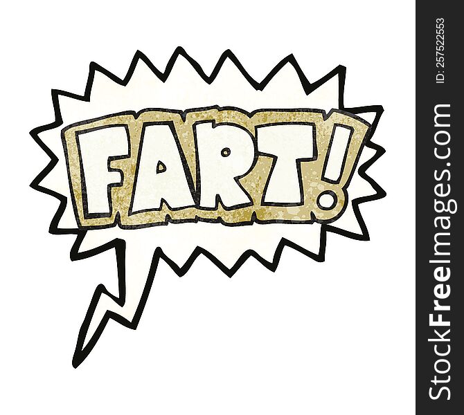 freehand speech bubble textured cartoon fart symbol