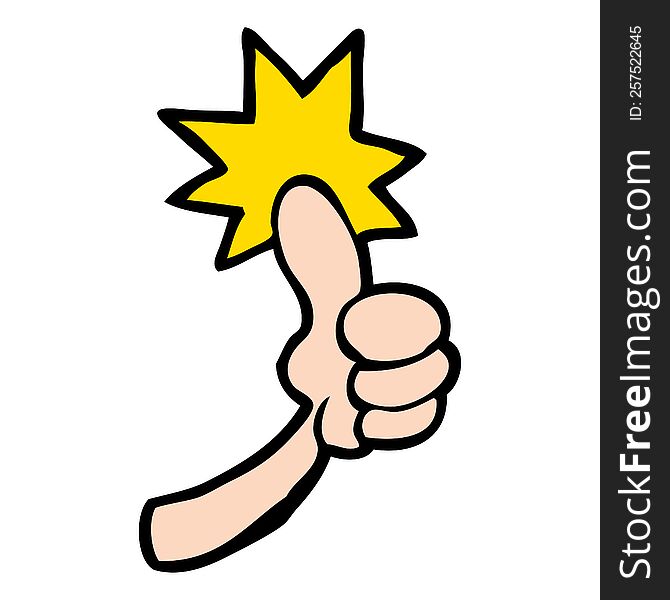 cartoon thumbs up sign