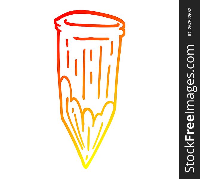 warm gradient line drawing of a cartoon vampire stake