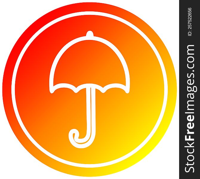 Open Umbrella Circular In Hot Gradient Spectrum