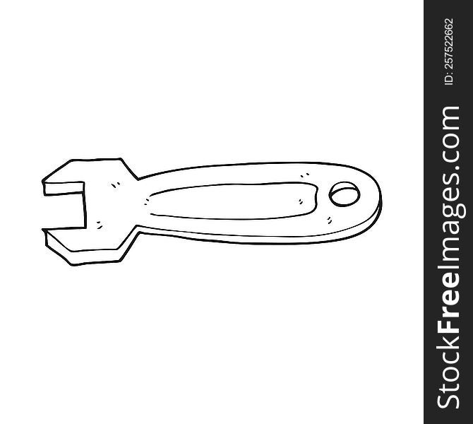 black and white cartoon spanner