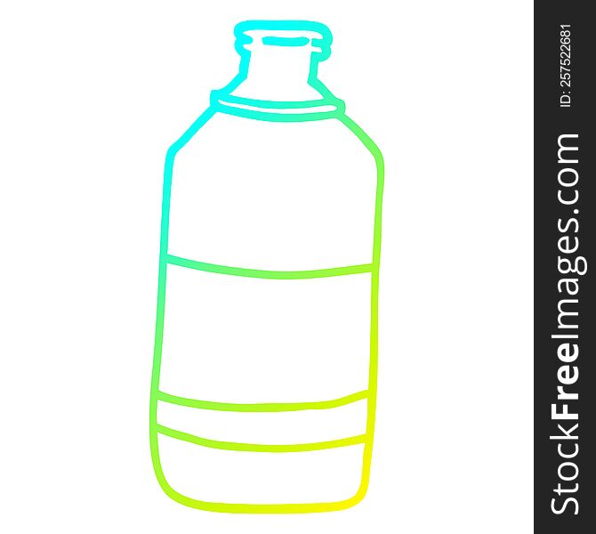 Cold Gradient Line Drawing Cartoon Water Bottle