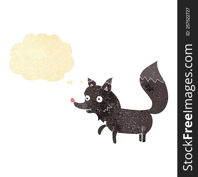 Cartoon Wolf Cub With Thought Bubble
