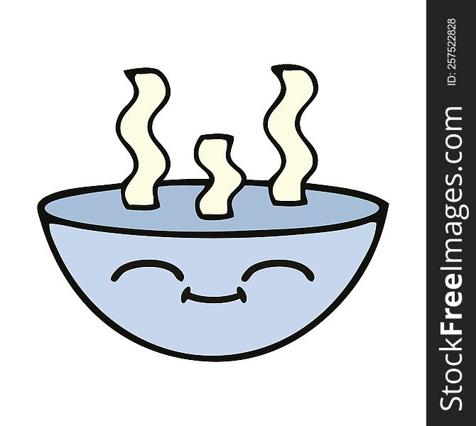 Cute Cartoon Bowl Of Hot Soup