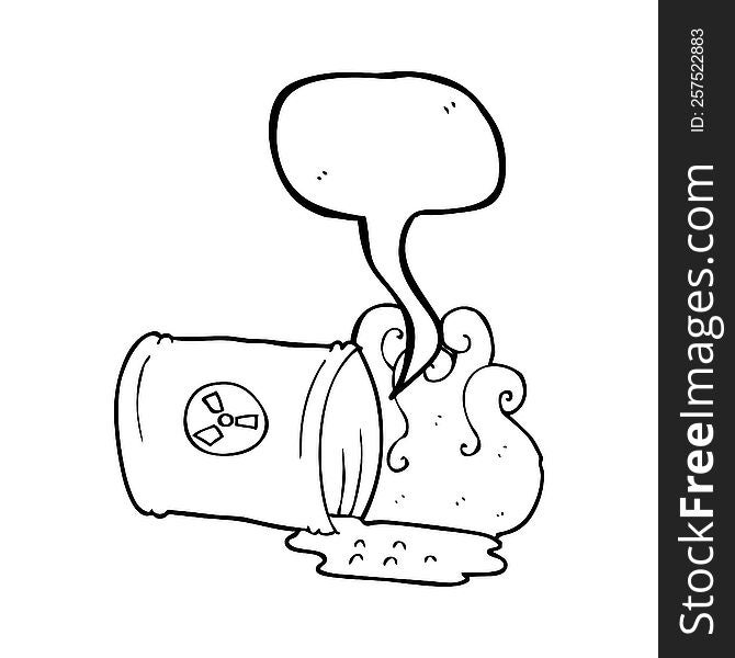 freehand drawn speech bubble cartoon nuclear waste