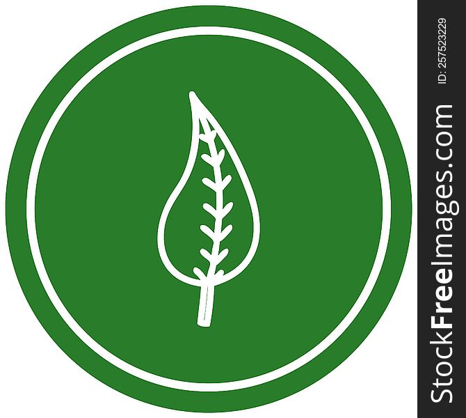 natural leaf circular icon symbol