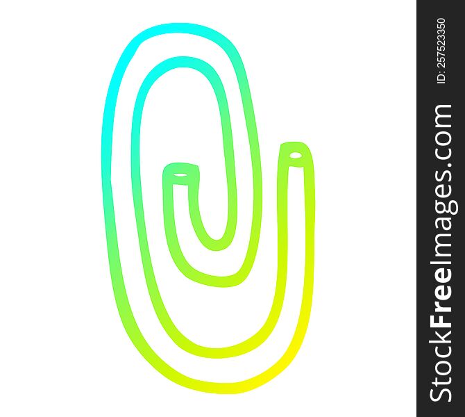 Cold Gradient Line Drawing Cartoon Paper Clip