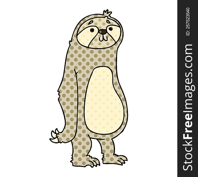 comic book style quirky cartoon sloth. comic book style quirky cartoon sloth