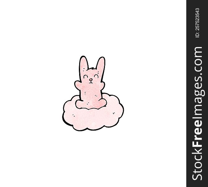 cartoon rabbit on cloud