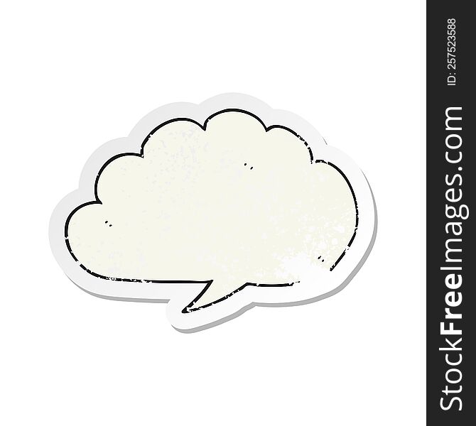 Retro Distressed Sticker Of A Carton Cloud Speech Bubble